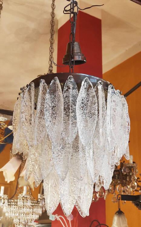 Lampadario Murano con vetri concavi