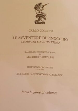 Avventure di Pinocchio Carlo Collodi illustrato xilografie Sigrfido Bartolini