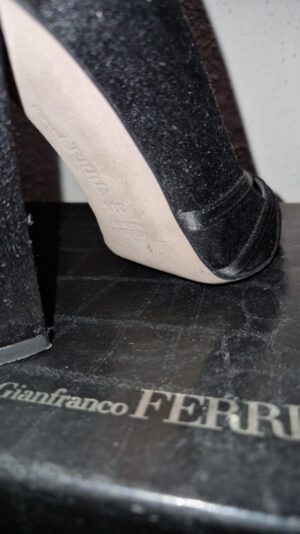 Gianfranco Ferré - Scarpe da Donna Décolleté nere raso con Swarovski tacco alto